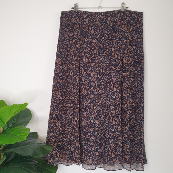 Witchery Dresses & Skirts - Witchery Flint blue floral bias cut skirt